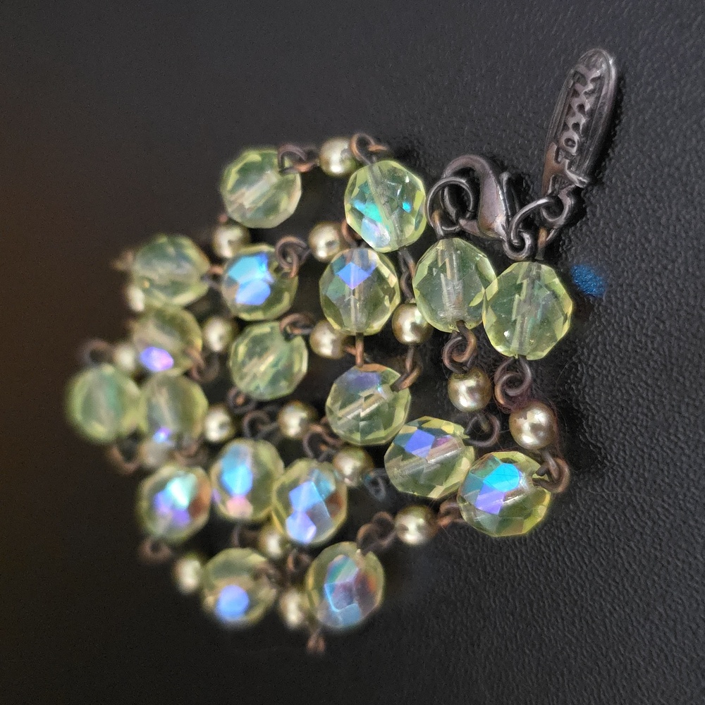Fossil Aurora Borealis Throwback Style Beaded Necklace